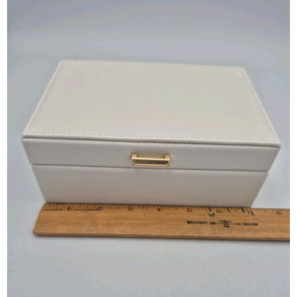 Rachel Zoe Jewelry Box Ivory Tone Faux Tone Hardware Ring Organizer New With Tag